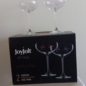 New!JoyJolt Meadow Butterfly Martini Glasses